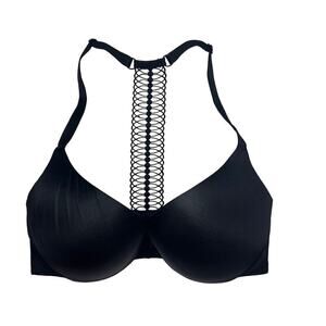 Victoria's Secret Very Sexy Front Clasp Racerback Black Plunge Bra 32 DD 32DD